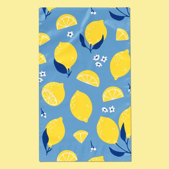 10x13 Lush Lemon Blue & Yellow Poly Mailers 50 Ct - Picture 5 of 6